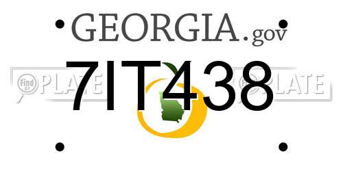 7IT438 Georgia License Plate