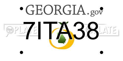 7ITA38 Georgia License Plate