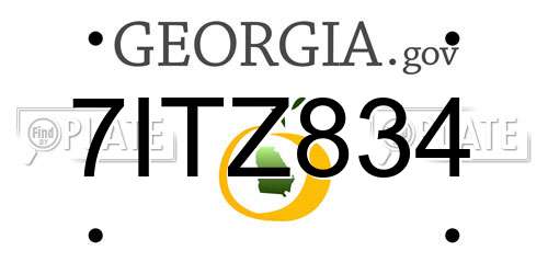 7ITZ834 Georgia License Plate