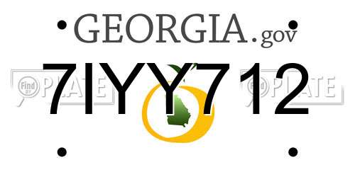 7IYY712 Georgia License Plate