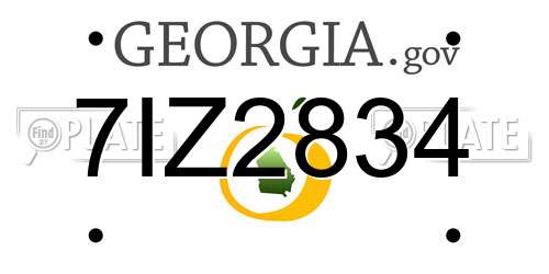 7IZ2834 Georgia License Plate