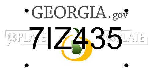 7IZ435 Georgia License Plate