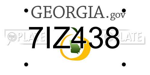 7IZ438 Georgia License Plate
