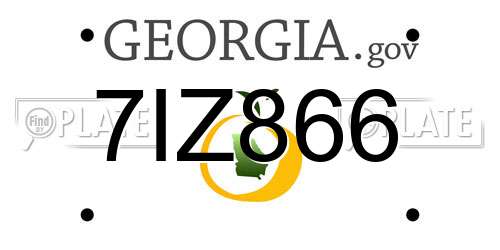 7IZ866 Georgia License Plate