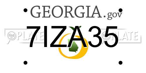 7IZA35 Georgia License Plate