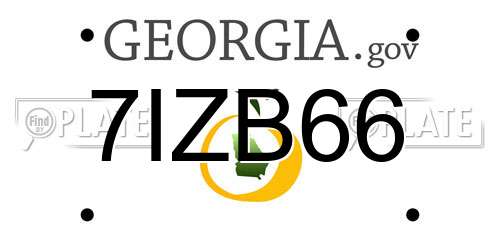 7IZB66 Georgia License Plate