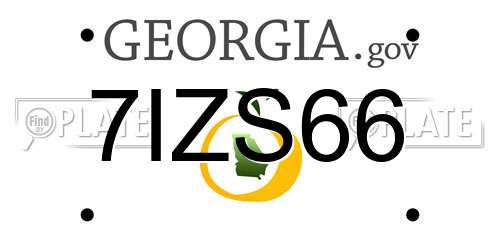 7IZS66 Georgia License Plate