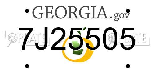 7J25505 Georgia License Plate