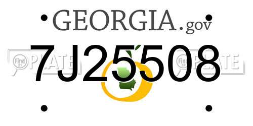 7J25508 Georgia License Plate