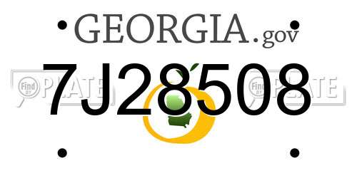 7J28508 Georgia License Plate