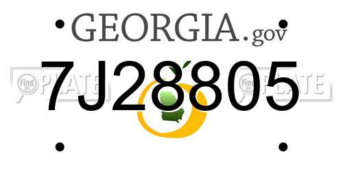 7J28805 Georgia License Plate