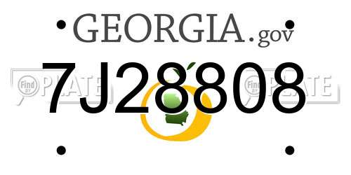 7J28808 Georgia License Plate