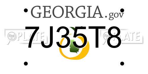 7J35T8 Georgia License Plate