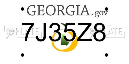 7J35Z8 Georgia License Plate