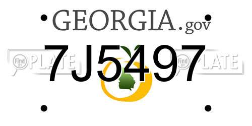 7J5497 Georgia License Plate