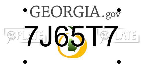 7J65T7 Georgia License Plate