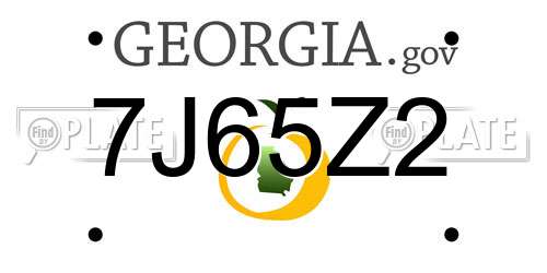 7J65Z2 Georgia License Plate