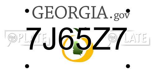 7J65Z7 Georgia License Plate