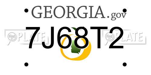 7J68T2 Georgia License Plate