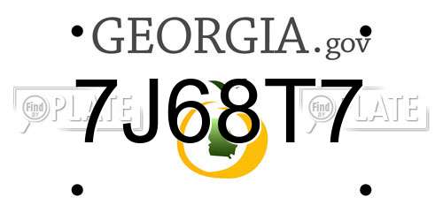7J68T7 Georgia License Plate