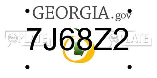 7J68Z2 Georgia License Plate