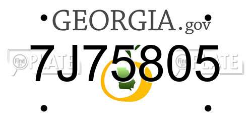 7J75805 Georgia License Plate