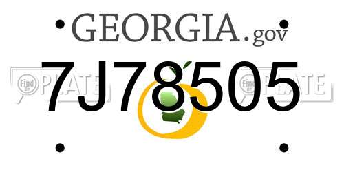 7J78505 Georgia License Plate