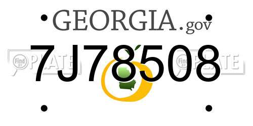7J78508 Georgia License Plate