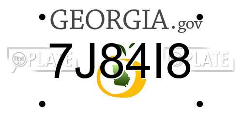 7J84I8 Georgia License Plate