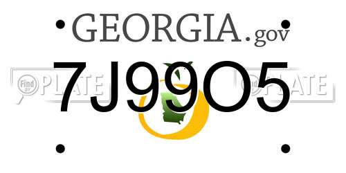 7J99O5 Georgia License Plate