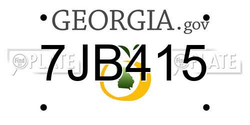 7JB415 Georgia License Plate