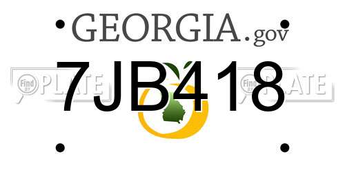 7JB418 Georgia License Plate