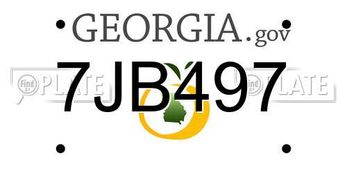 7JB497 Georgia License Plate