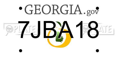7JBA18 Georgia License Plate