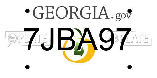 7JBA97 Georgia License Plate