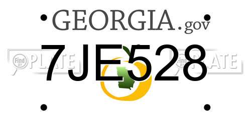 7JE528 Georgia License Plate
