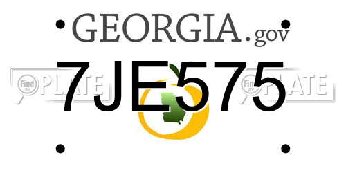 7JE575 Georgia License Plate