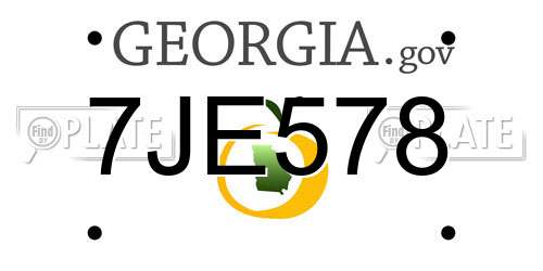 7JE578 Georgia License Plate