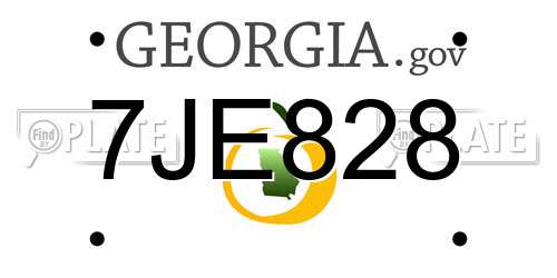 7JE828 Georgia License Plate