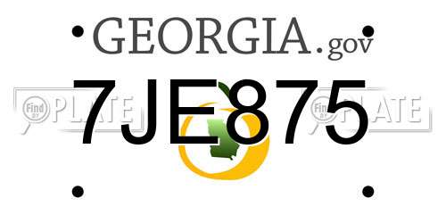7JE875 Georgia License Plate