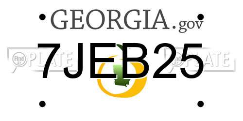 7JEB25 Georgia License Plate