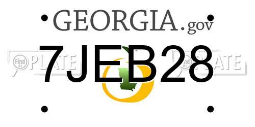 7JEB28 Georgia License Plate