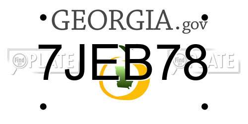 7JEB78 Georgia License Plate