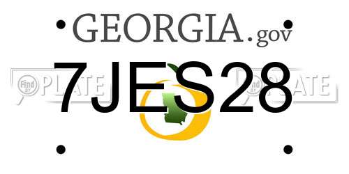 7JES28 Georgia License Plate
