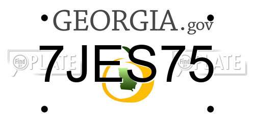 7JES75 Georgia License Plate
