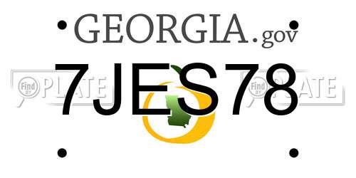 7JES78 Georgia License Plate