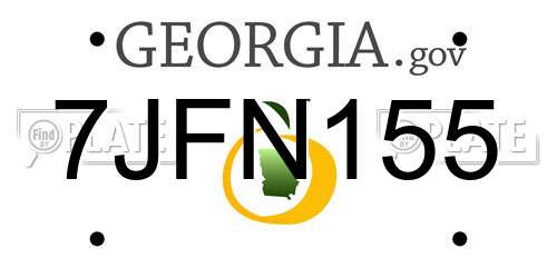 7JFN155 Georgia License Plate