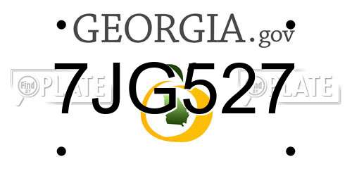 7JG527 Georgia License Plate
