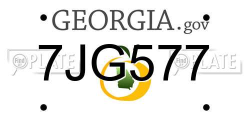 7JG577 Georgia License Plate