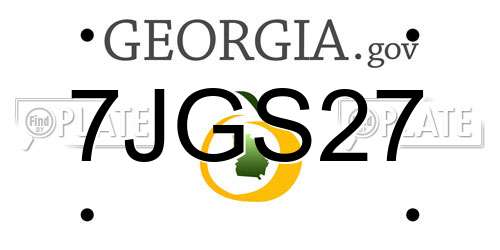 7JGS27 Georgia License Plate